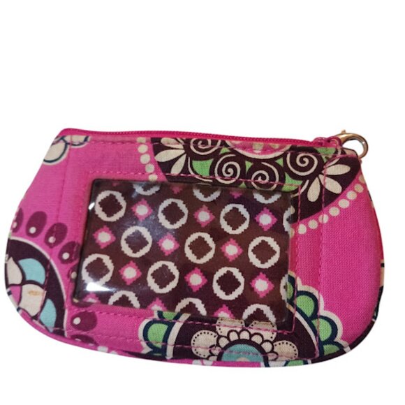 Vera Bradley ID Card Holder Coin Purse Zip Pouch Key Multi-Colored - Picture 2 of 6